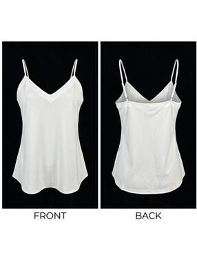 🤍 Ann Taylor Ivory Satin Swing Cami Tank XL 12-7 🤍